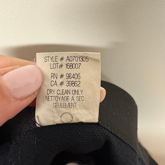 Theory Womens Stretch Wool Zipper Mini Pencil Skirt Black Navy Blue Size 6 - Picture 7 of 9